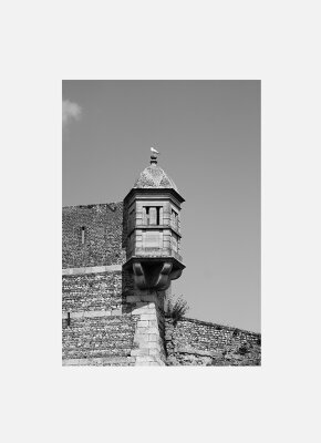 Постер Нормандия Дьепп Стены замка черно-белый