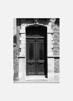 Постер Нормандия Дьепп Дверь черно-белый