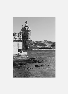 Постер Лиссабон Башня Белен черно-белый