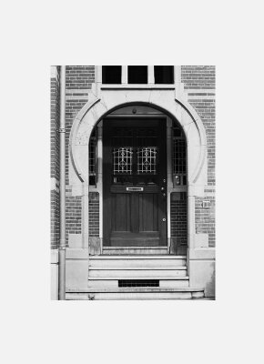 Постер Амстердам Дверь №100 черно-белый