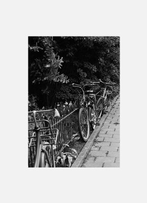 Постер Амстердам Велосипеды черно-белый
