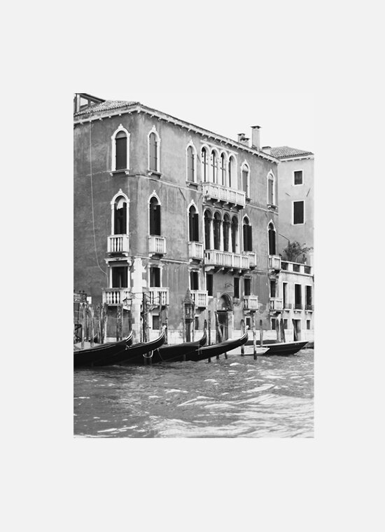 Постер Венеция Гранд-канал черно-белый