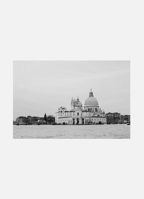 Постер Венеция Санта Мария делла Салюте черно-белый